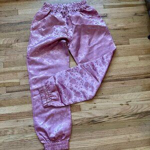 Jacquard Blush / Pink Satin Joggers